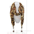 New Design Leopard print jewelry scarf with beads necklace With 6 Colors bufanda infinito bufanda by Real Fashion